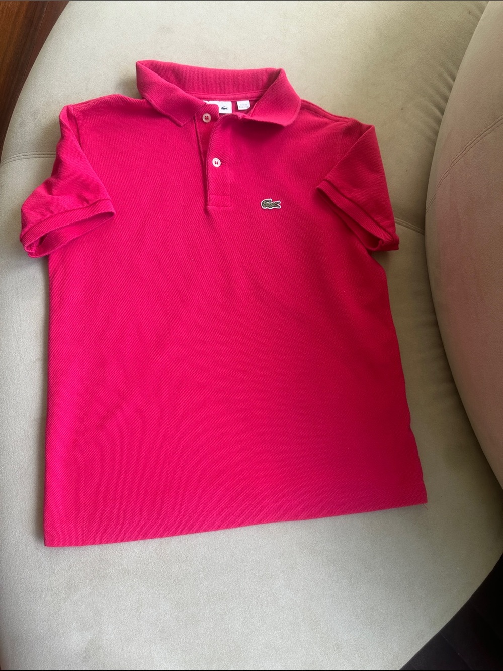 Lacoste Kids Hot Pink Short Sleeve Polo